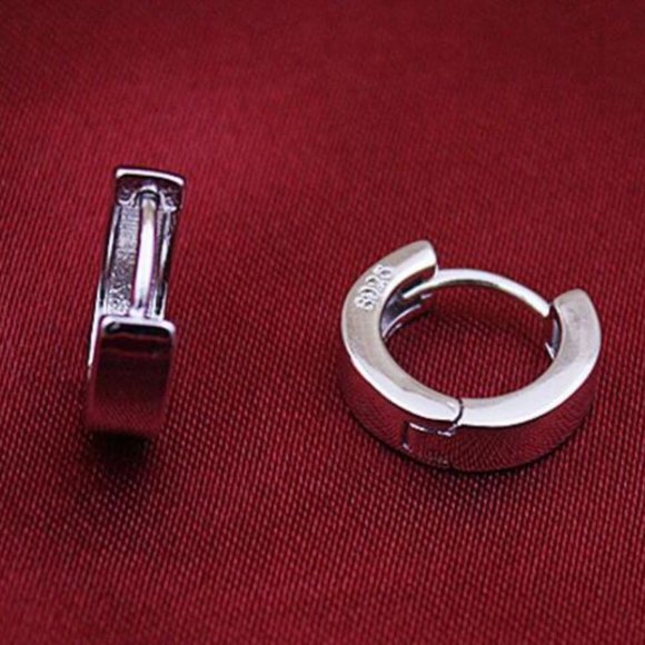 925 Sterling Silver Huggie Hoop Earrings - Picture 5 of 6